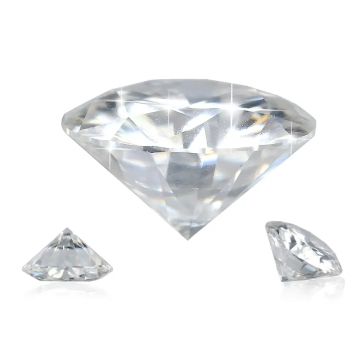 1 Мойсанит шлифован на кръгък брилянт, цвят D, 7.5 мм