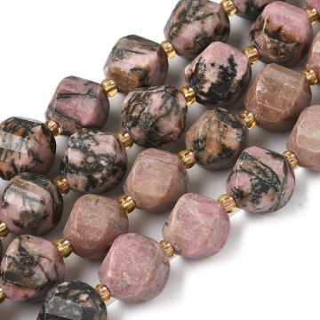 1 Родонит, фасетирани мъниста, 10x9мм