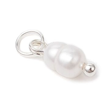 2 Естествена сладководна перла с  месингов сребрист обков.