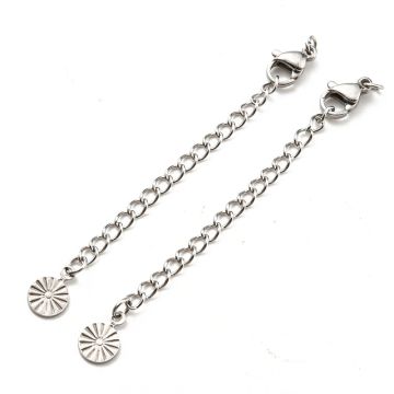 1 Удължители за верижка от стомана 304, устойчив на потъмняване, закопчалки „карабинер“, висулки парички