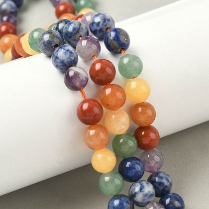 1 ногоцветен наниз от чакра камъни, 8мм