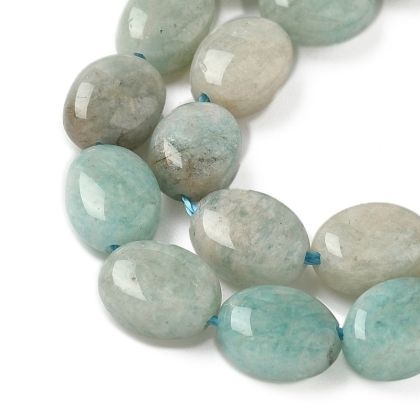 2 Мъниста Амазонит с плоски овали 8x6x3мм