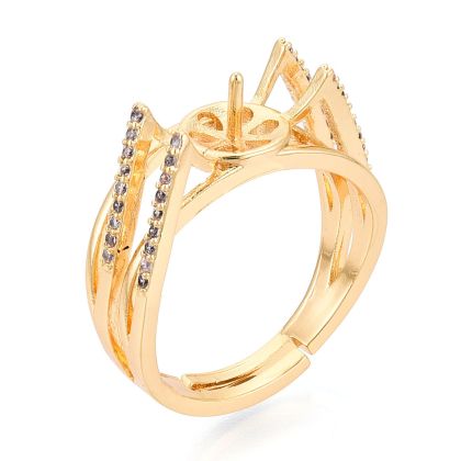 1 Стилна основа за пръстен от месинг с тема силует на коте