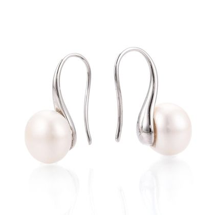 2 Висящи обеци от месинг с естествени перли