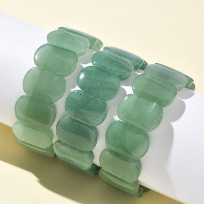 1 Дамска разтеглива гривна от зелен авантюрин - 3 гривни