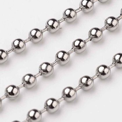 Декоративен Ball Chain стоманен синджир с топчета 2.5мм блпл