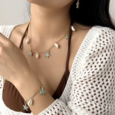 Комплект бижута с раковини- колие, гривна, обеци- 1 компл.