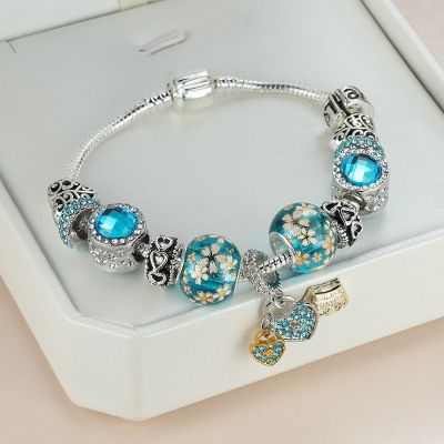 2 Европейски стил гривна с мъниста реплика Пандора