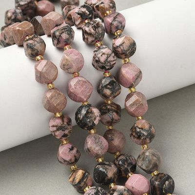 5 Родонит, фасетирани мъниста, 10x9мм