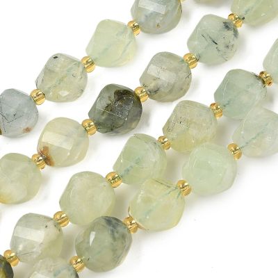 Естествен пренит фасетирани мъниста 10 мм-  32-34 бр.