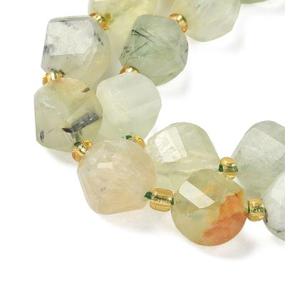 Естествен пренит фасетирани мъниста 10 мм-  32-34 бр.