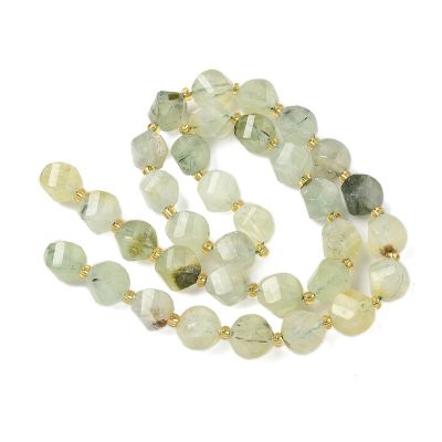 Естествен пренит фасетирани мъниста 10 мм-  32-34 бр.