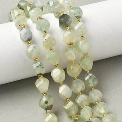 Естествен пренит фасетирани мъниста 10 мм-  32-34 бр.