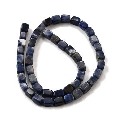 3 Естествен камък Содалит обработен на кубовидни мъниста