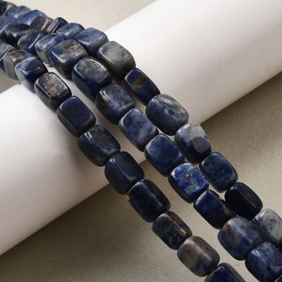 4 Естествен камък Содалит обработен на кубовидни мъниста - реален поглед