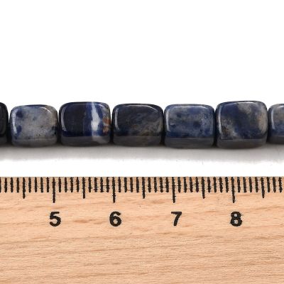 5 Естествен камък Содалит обработен на кубовидни мъниста - измерване с линия