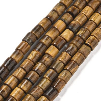 1 Естествен камък Тигрово око на цилиндрична мъниста низани на конец