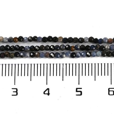 Естествен Сапфир фасетирани мъниста 2,5мм  - наниз 38 см 