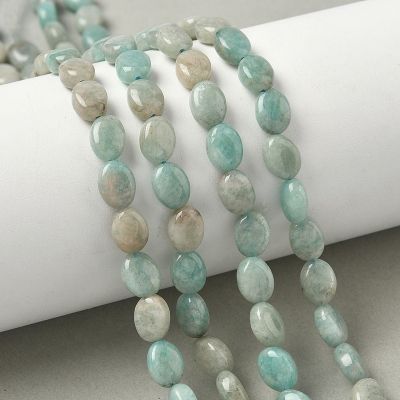 4 Мъниста Амазонит с плоски овали 8x6x3мм