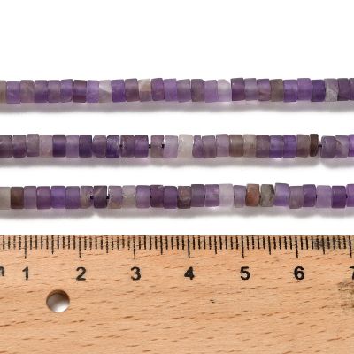 5 Матирани дисковидни мъниста от аметист - измерване