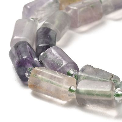 2 фасетирани цилиндрични мъниста от флуорит