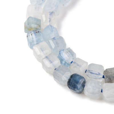 3 Естествен аквамарин, мъниста, фасетирани, куб 3мм