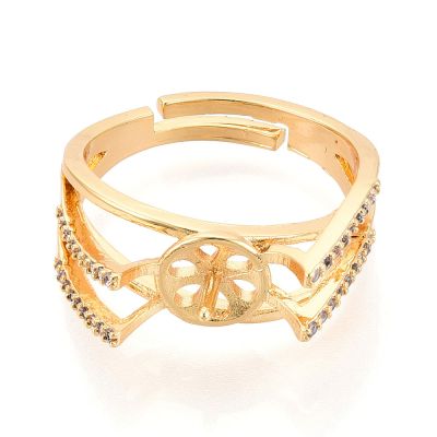 2 Стилна основа за пръстен от месинг с тема силует на коте