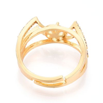 3 Стилна основа за пръстен от месинг с тема силует на коте