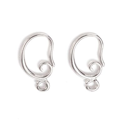 1 Изискани месингови кукички за обеци с покритие от 18К бяло злато