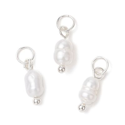 1 Естествена сладководна перла с  месингов сребрист обков.