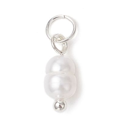 3 Естествена сладководна перла с  месингов сребрист обков.