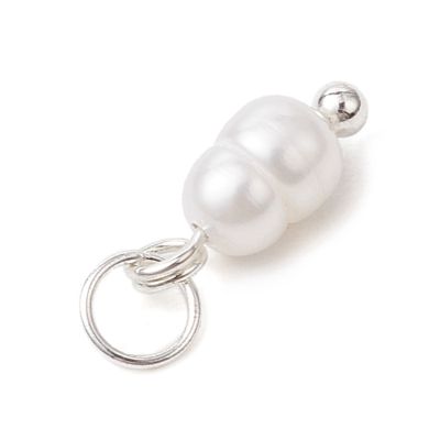 4 Естествена сладководна перла с  месингов сребрист обков.