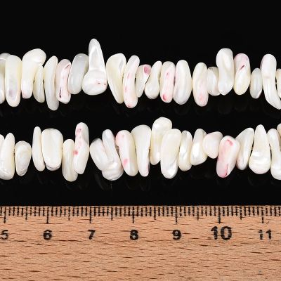 4 Чипс от черупки на морски охлюв Trochide, бял флорален цвят