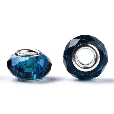 2 Стъклено мънисто за гривни, колиета стил Pandora. Имитация на известния Австрийски кристал