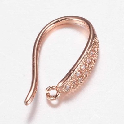 Куки за обеци Rose Gold с Cubic Zirconia - 1 чифт