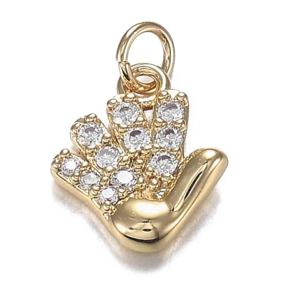 Висулка Ръка с 18К златно покритие и Cubic Zirconia 10.5x9x2.5 - 1 бр  