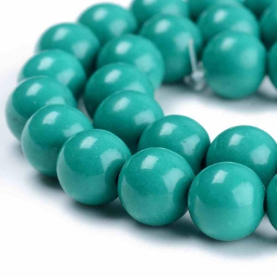 Нефрит Mashan Jade - Medium Turquoise мъниста 8 мм – 24 бр  